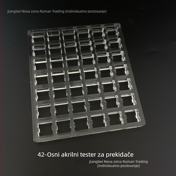 Prozirni akrilni okvir za testiranje prekidača Cherry MX za mehaničku tipkovnicu — numerički keypad, žičano povezivanje