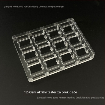 Prozirni akrilni okvir za testiranje prekidača Cherry MX za mehaničku tipkovnicu — numerički keypad, žičano povezivanje