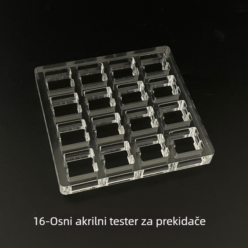 Prozirni akrilni okvir za testiranje prekidača Cherry MX za mehaničku tipkovnicu — numerički keypad, žičano povezivanje