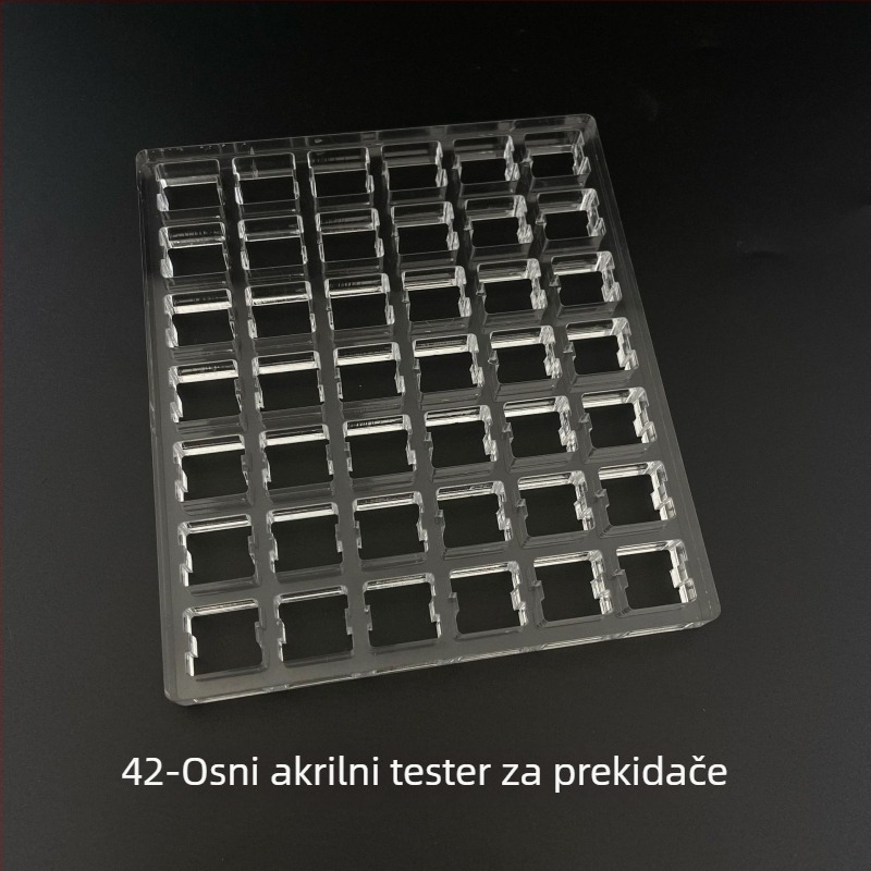 Prozirni akrilni okvir za testiranje prekidača Cherry MX za mehaničku tipkovnicu — numerički keypad, žičano povezivanje