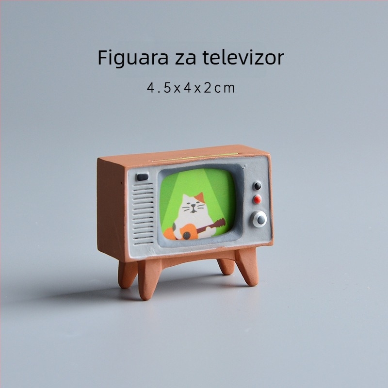 Figura mačke od smole za stolni ukras — japanski ZAKKA stil, životinjski motiv
