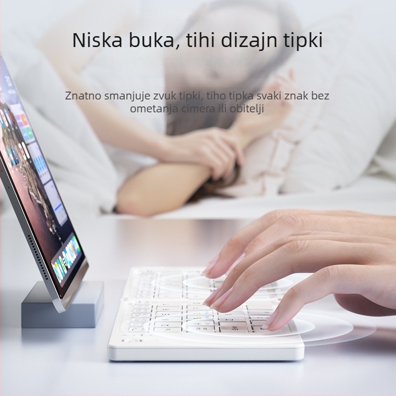 B.O.W Sklopivi Bluetooth komplet tipkovnica i miš, tih, do 87 tipki, ABS materijal, model 2025