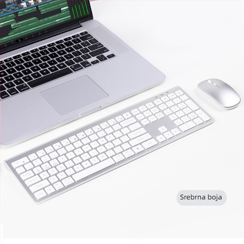 Bežični set tipkovnice i miša, model H-868A, Bluetooth + 2.4G dvostruki način, 1600dpi, ergonomski i vodootporan, za prijenosna računala i ured.
