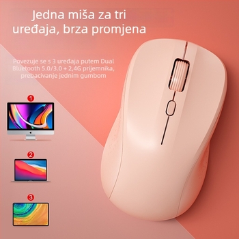 Bežična miš s bežičnim punjenjem i tihim radom, USB sučelje, 2.4GHz bežična veza, 1000dpi