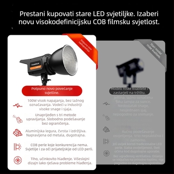 LED svjetlo za popunjavanje YM-SS-600, 100W, 3 boje temperature, 110-220V, za fotografiju uživo