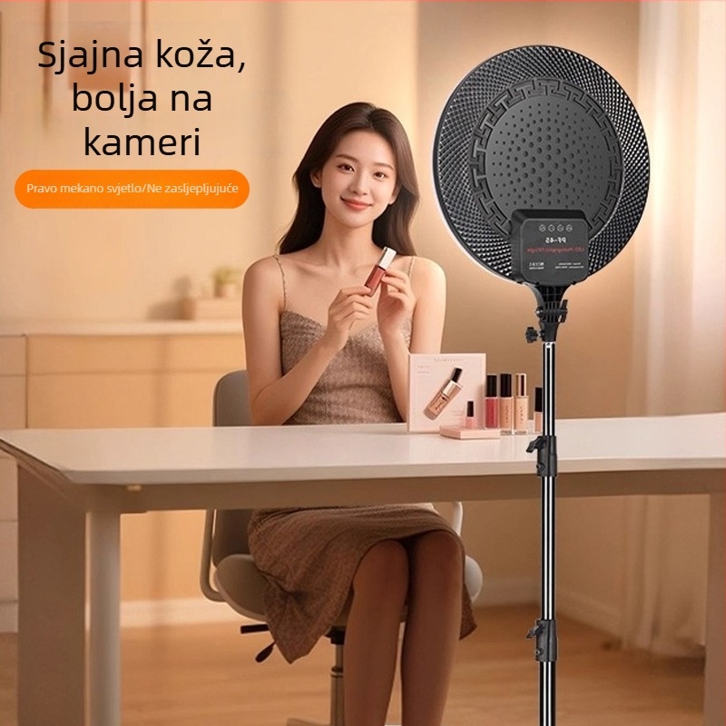 Kružna LED rasvjeta za dopunjavanje za livestream i unutarnju fotografiju, tri temperature boje, snaga 10-50 W, napon 220 V