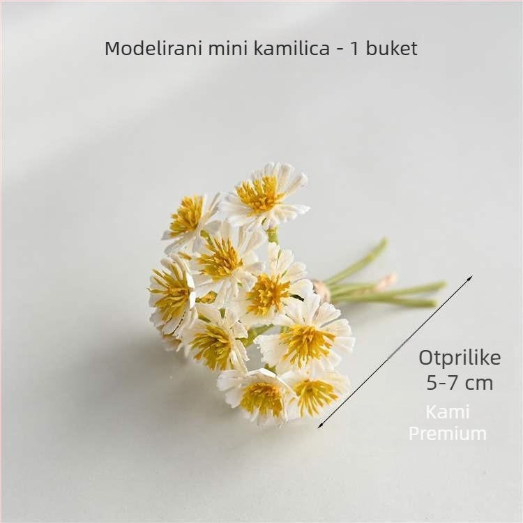 Mini cvjetna dekoracija za lutkicu, suho cvijeće, flokiranje, Daisy sorta