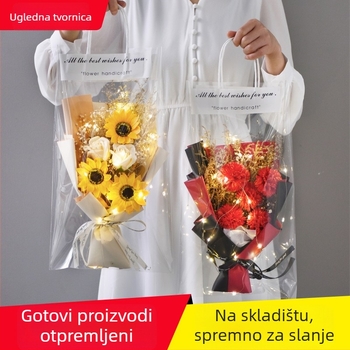 Poklon za Dan zaljubljenih: vječno cvijeće, gipsofila, suho cvijeće, klinčići, buket sapunskih ruža za rođendan