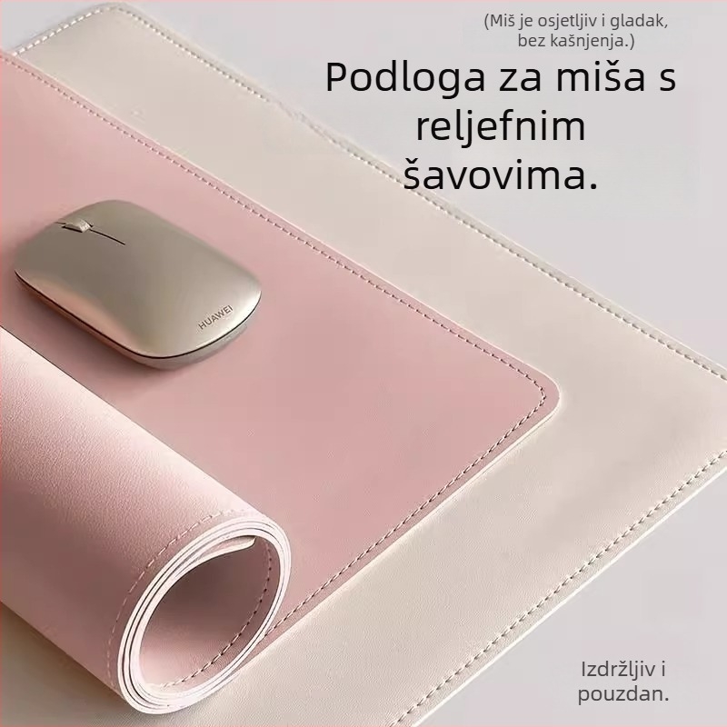 Izuzetno velika premium podloga za miš – vodootporna, otporna na mrlje, za uredski stol, minimalistički jednofarbeni dizajn