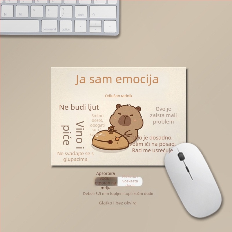 Mala podloga za miša, prirodni kaučuk, protuklizna, prilagodljiv tekst i logo, stil desk mat