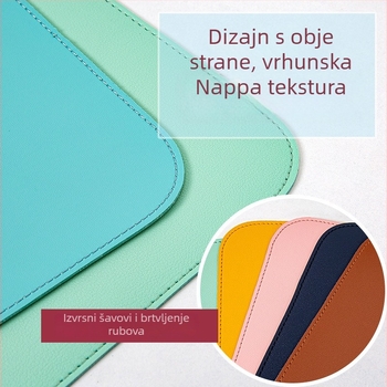 Dvobojna kožna podloga za miš, velikog formata, otporna na prljavštinu, dvostrana, stolna podloga, vodootporna i otporna na ulja i mrlje, veličine 30x60–60x120