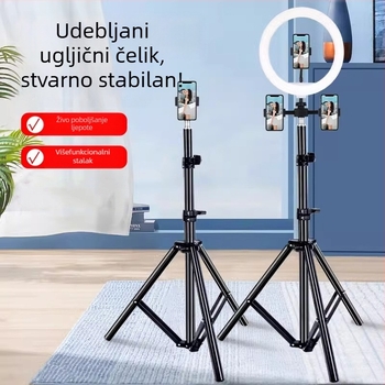 Minwan Držač za live streaming, prenosni univerzalni metalni stativ s rasvjetom za fotografije na otvorenom