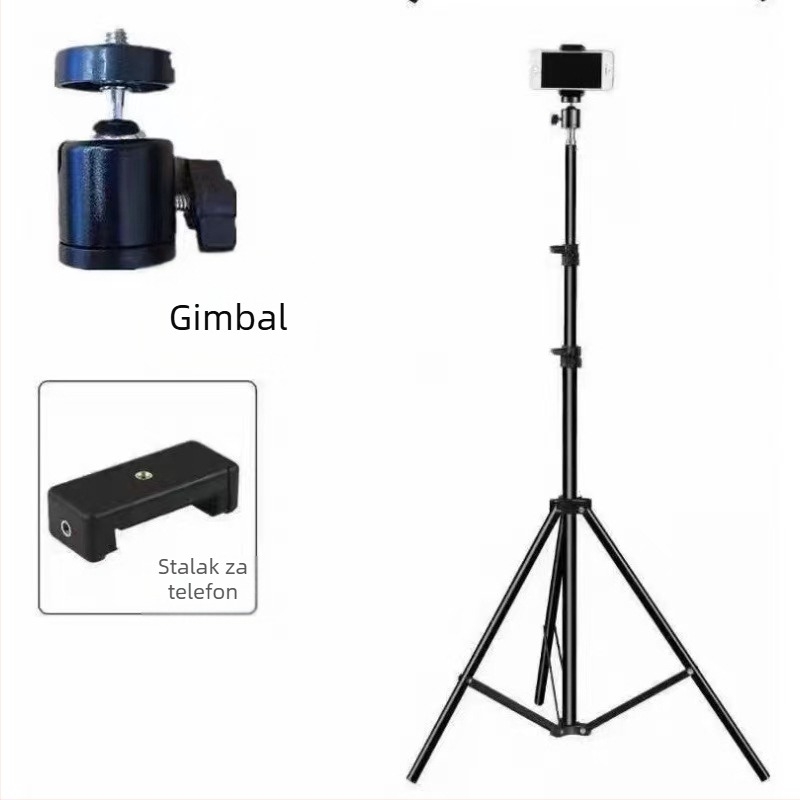 Minwan Držač za live streaming, prenosni univerzalni metalni stativ s rasvjetom za fotografije na otvorenom