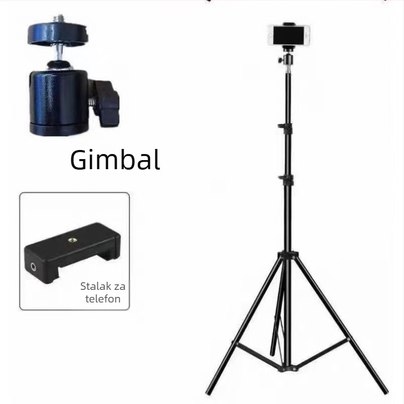 Minwan Držač za live streaming, prenosni univerzalni metalni stativ s rasvjetom za fotografije na otvorenom