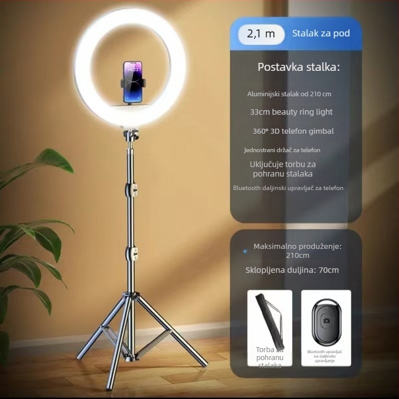 Minwan Držač za live streaming, prenosni univerzalni metalni stativ s rasvjetom za fotografije na otvorenom