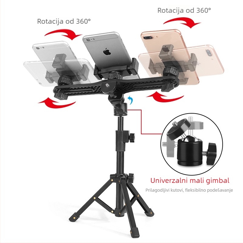 Tip more Stolni držač za telefon, stolni tripod s tri pozicije, legura