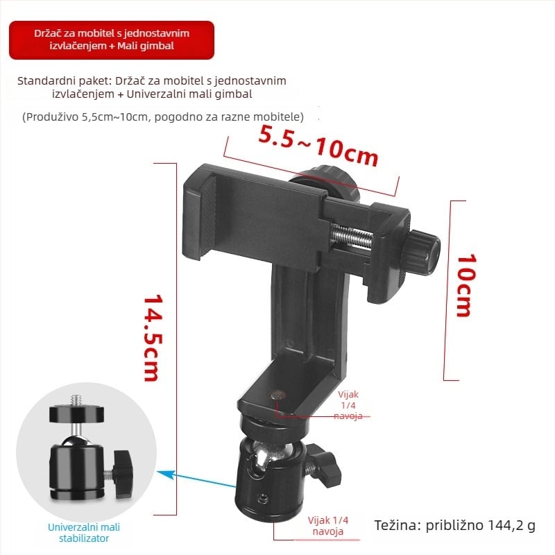 Tip more Stolni držač za telefon, stolni tripod s tri pozicije, legura