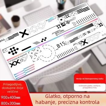 Prilagođena podloga za miš za e-sport, od kaljenog stakla, antislip, jednostrana, FPS-optimizirana