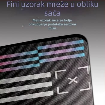 Prilagođena podloga za miš za e-sport, od kaljenog stakla, antislip, jednostrana, FPS-optimizirana