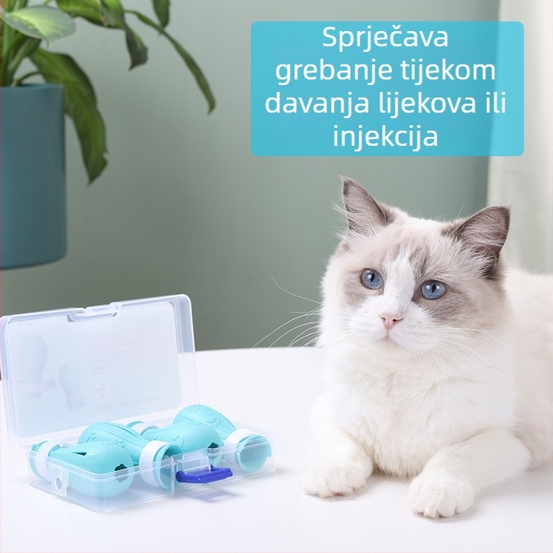Mačje papuče za kupanje – mekane gumene, zaštita od ogrebotina, za davanje lijekova