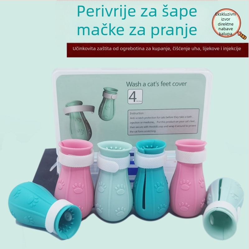Mačje papuče za kupanje – mekane gumene, zaštita od ogrebotina, za davanje lijekova