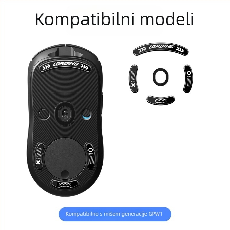 Set podnih podložški miša od kaljenog stakla za GPW1 generaciju – visoka klizavost, hladno oblikovanje, OEM obrada