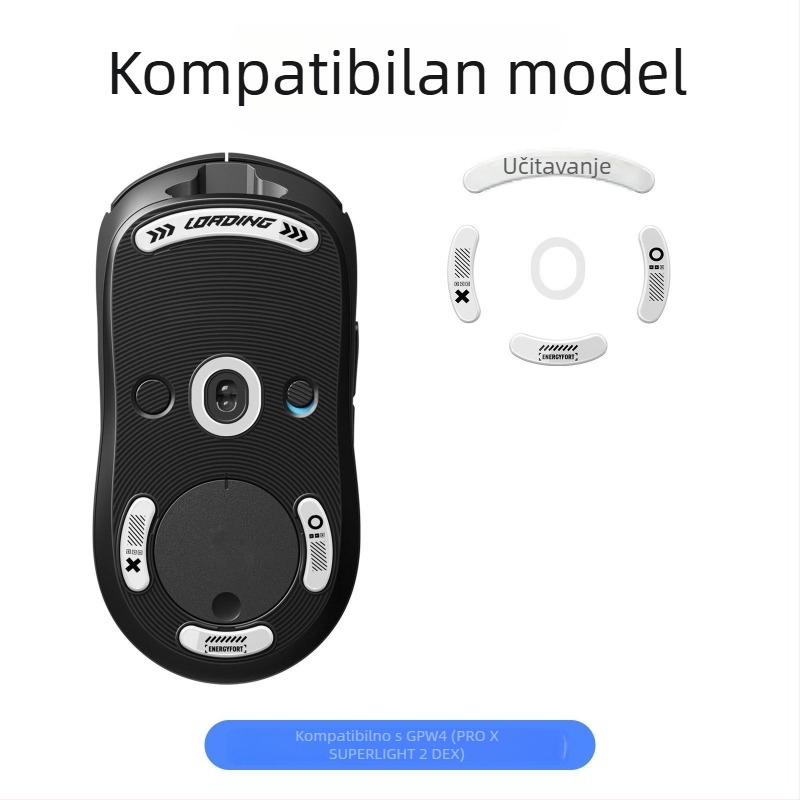 Set podnih podložški miša od kaljenog stakla za GPW1 generaciju – visoka klizavost, hladno oblikovanje, OEM obrada