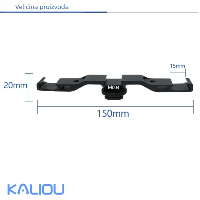 Aluminijski poprečni nosač s hot-shoe za SLR kamere, držač za mobitel s više pozicija, maksimalna nosivost 2 kg