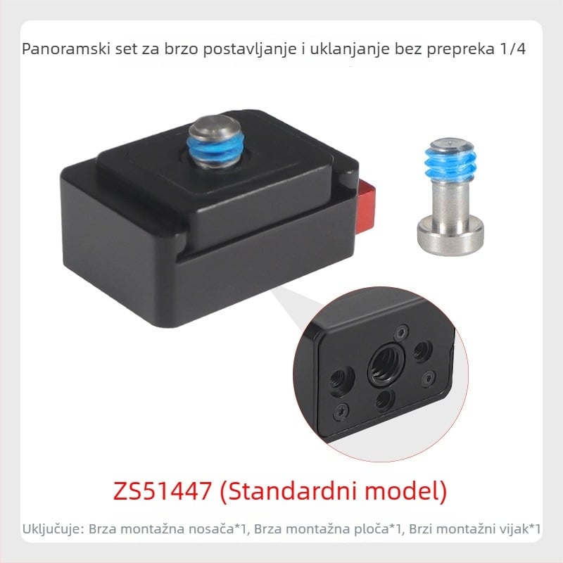 BGNing Brza otpuštanja Osnove za Insta360 X4 i DJI Osmo panoramsku kameru – aluminijska legura, 1/4 adapter, mini držač za brzo otpuštanje