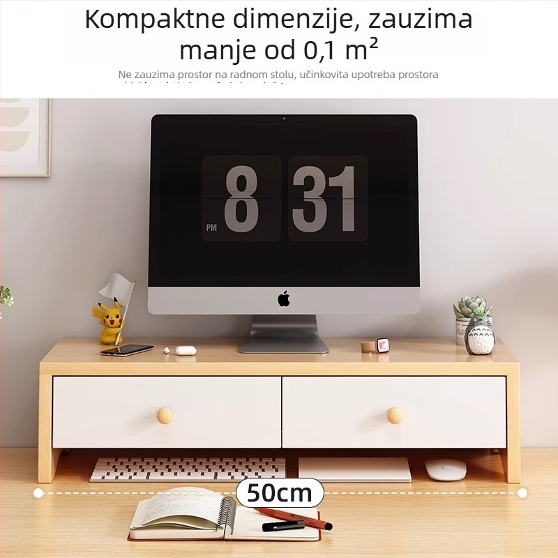 Stalak za monitor na stolu Jinhe cute s ladicom, pomični, 3 razine