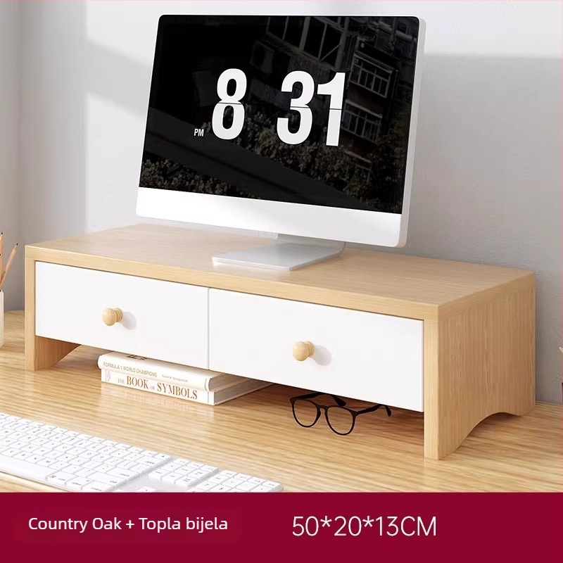 Stalak za monitor na stolu Jinhe cute s ladicom, pomični, 3 razine