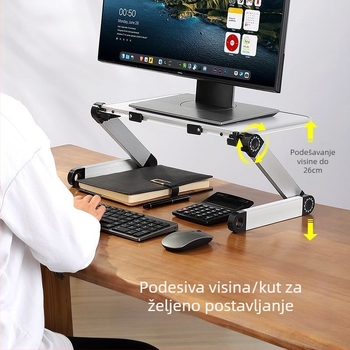 Stalak za monitor za stolno računalo – podignuta podrška zaslona za prijenosno računalo, regulirana, plastični, rotacijskog tipa