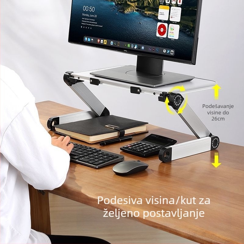 Stalak za monitor za stolno računalo – podignuta podrška zaslona za prijenosno računalo, regulirana, plastični, rotacijskog tipa