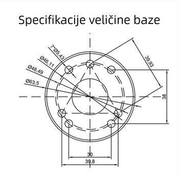 Držač za tablet od aluminijske legure sa bazom kuglične glave, model B, 58 g, kompatibilan s iPad/iPhone/iPod