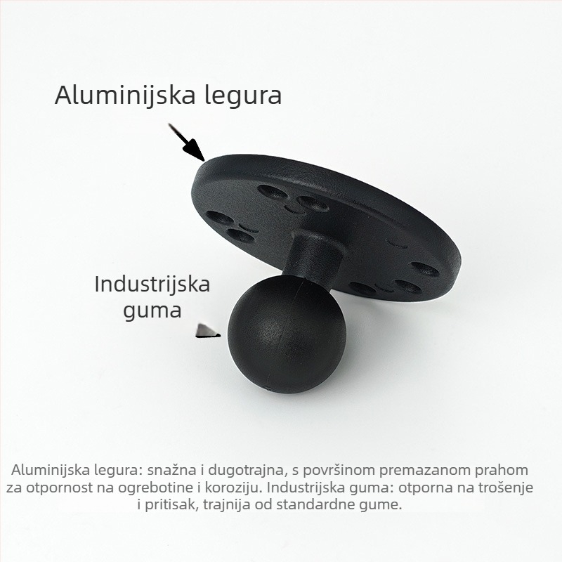 Držač za tablet od aluminijske legure sa bazom kuglične glave, model B, 58 g, kompatibilan s iPad/iPhone/iPod