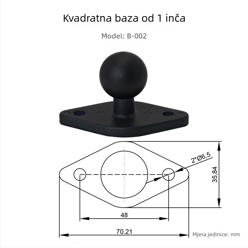 Držač za tablet od aluminijske legure sa bazom kuglične glave, model B, 58 g, kompatibilan s iPad/iPhone/iPod