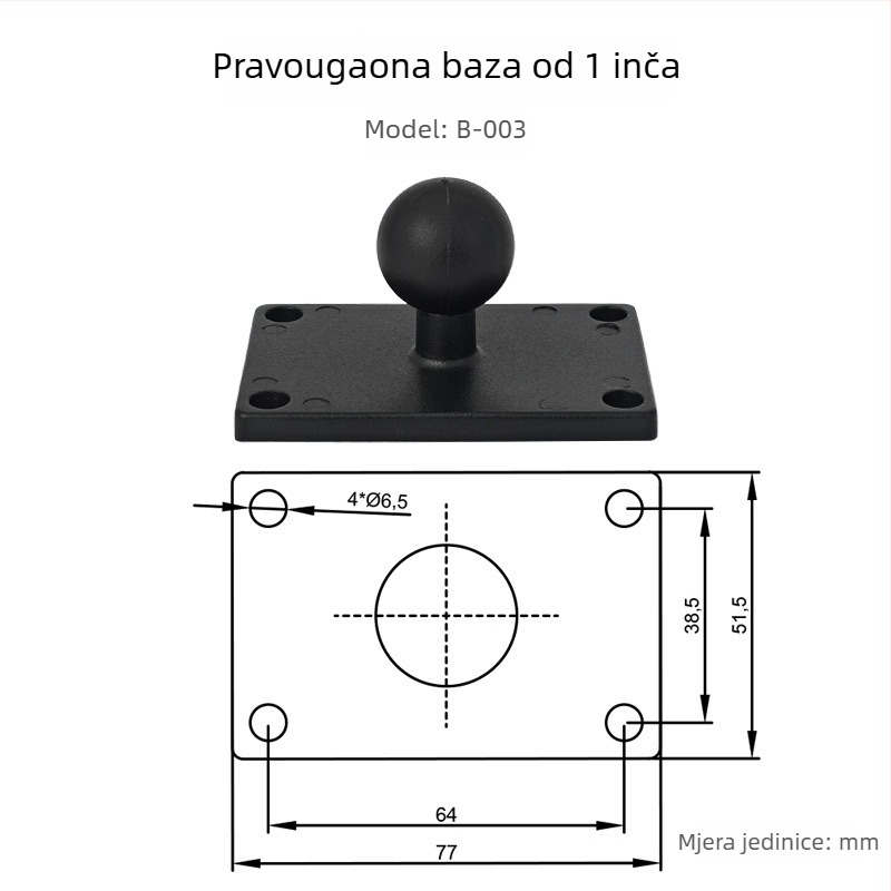 Držač za tablet od aluminijske legure sa bazom kuglične glave, model B, 58 g, kompatibilan s iPad/iPhone/iPod