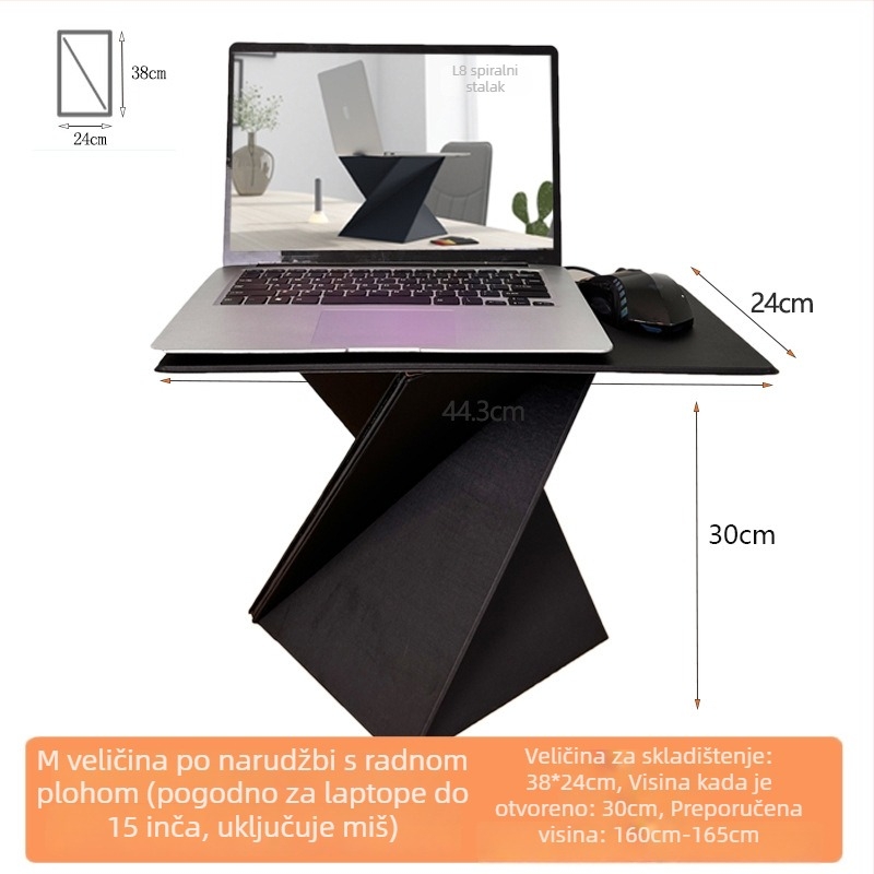 Držač za laptop L8, sklopiv, lagan 900 g, OEM obrada, stolni nosač