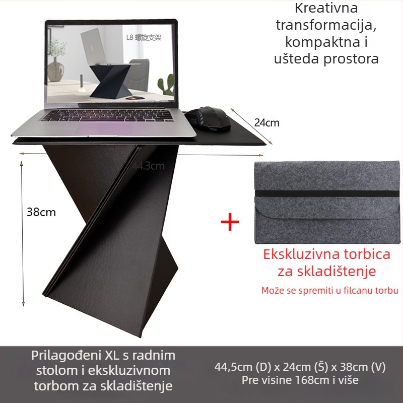 Držač za laptop L8, sklopiv, lagan 900 g, OEM obrada, stolni nosač