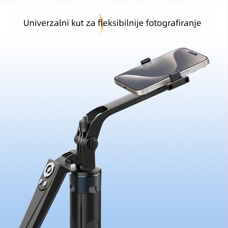 H29 Stalak za livestream s četiri noge od ABS-a i aluminijskog spojiva, univerzalni držač za telefon, Bluetooth daljinski upravljač, stabilizacija slike, LED rasvjeta