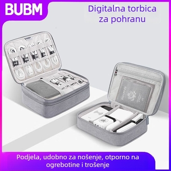 Digitalna torbica za skladištenje — torba u obliku džepa (handbag), od poliestera, za kabelske, slušalice i prijenosne baterije; pogodna za kućno i putno skladištenje; moderan minimalistički dizajn; modeli: DMS, BM012D1007, DPSS, DPSL, DGS