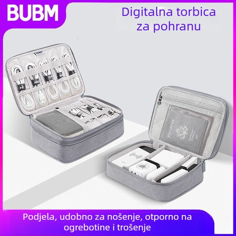 Digitalna torbica za skladištenje — torba u obliku džepa (handbag), od poliestera, za kabelske, slušalice i prijenosne baterije; pogodna za kućno i putno skladištenje; moderan minimalistički dizajn; modeli: DMS, BM012D1007, DPSS, DPSL, DGS
