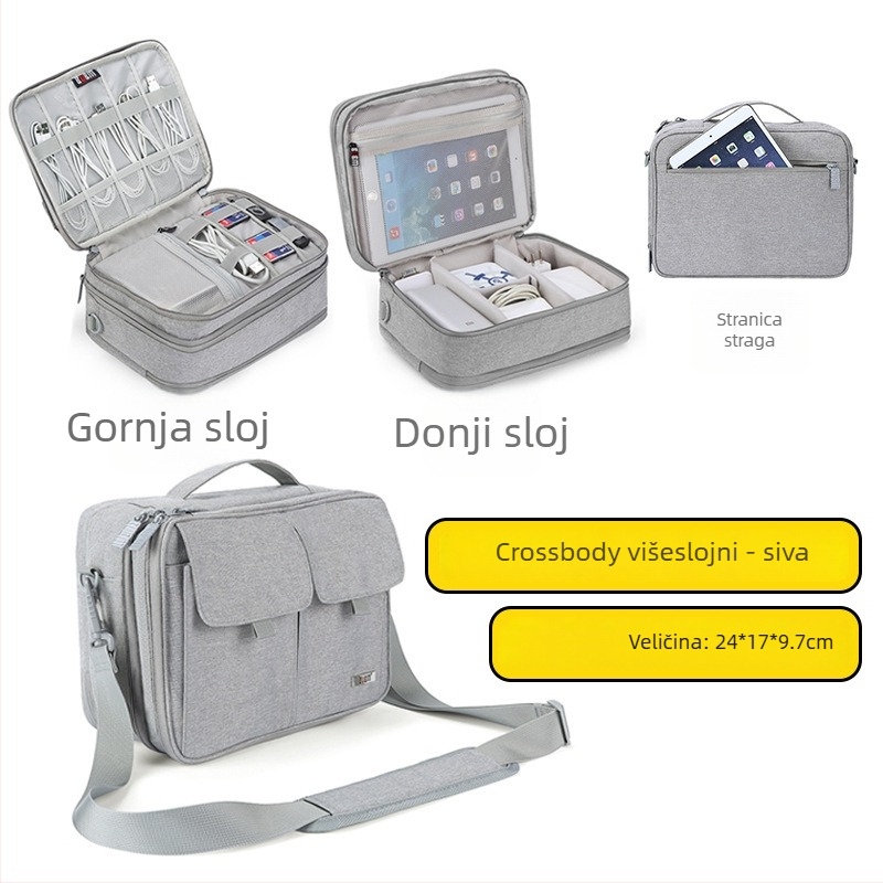 Digitalna torbica za skladištenje — torba u obliku džepa (handbag), od poliestera, za kabelske, slušalice i prijenosne baterije; pogodna za kućno i putno skladištenje; moderan minimalistički dizajn; modeli: DMS, BM012D1007, DPSS, DPSL, DGS