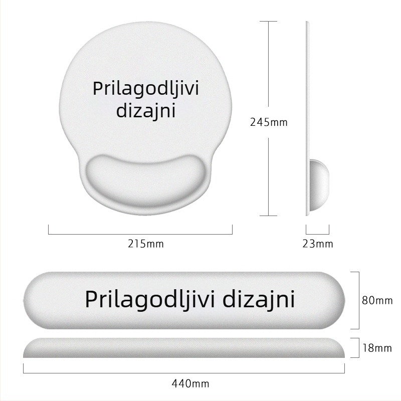 Silikonska podloga za zglob miša – za računalo i ured, unisex, prilagodljiv dizajnu