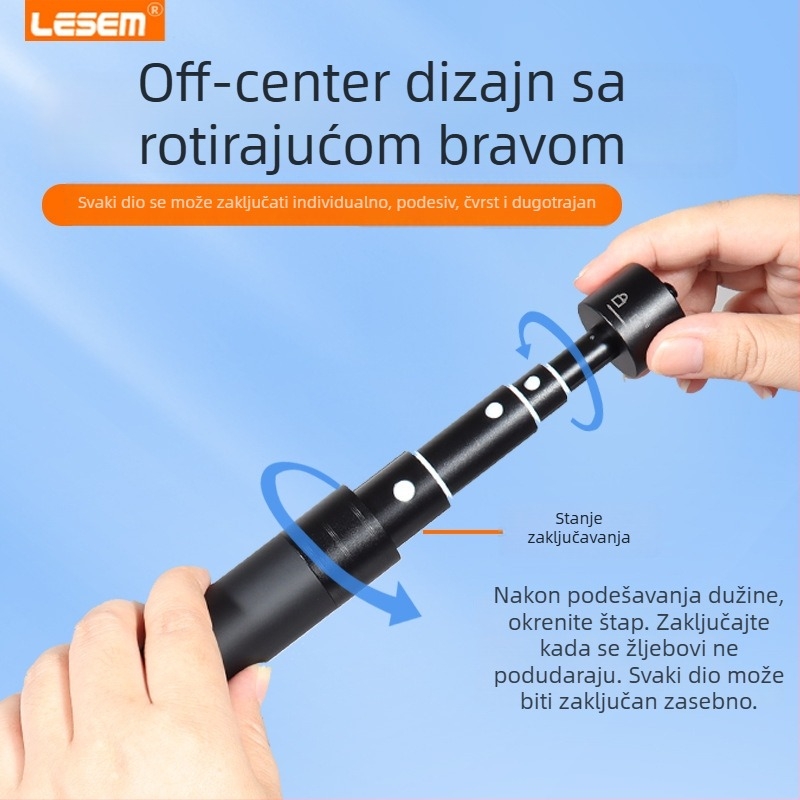 Selfie štap za DJI Action 5 Pro/4/3, aluminijska konstrukcija, bez IBIS, kompatibilan s Insta360 X5