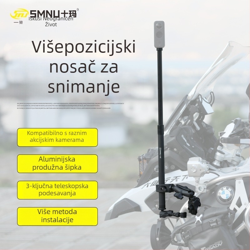 Fotografski stalak, U-oblik set za više kamera; aluminijska legura; nosivost 500 g; 3 sekcije; kompatibilan s motociklom