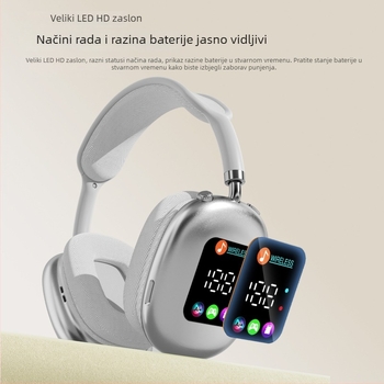 AKZ MAX600 Bežične over-ear Bluetooth slušalice s RGB zaslonom i čitačem kartica, prilagođeni model