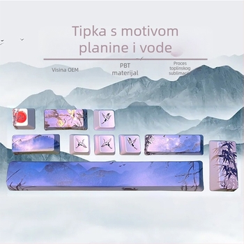 PBT set tipki za mehaničku tipkovnicu, 10 komada, petostruko dye-sublimiranje, prilagođena tema, kompatibilno sa zelenim prekidačem