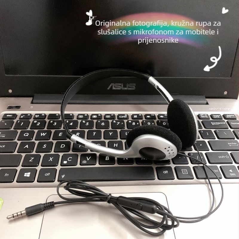 Žične slušalice s mikrofonom, 3,5 mm priključak, kabel 1,2 m, 30 mm drajver, raspon frekvencija 20 Hz-20 kHz