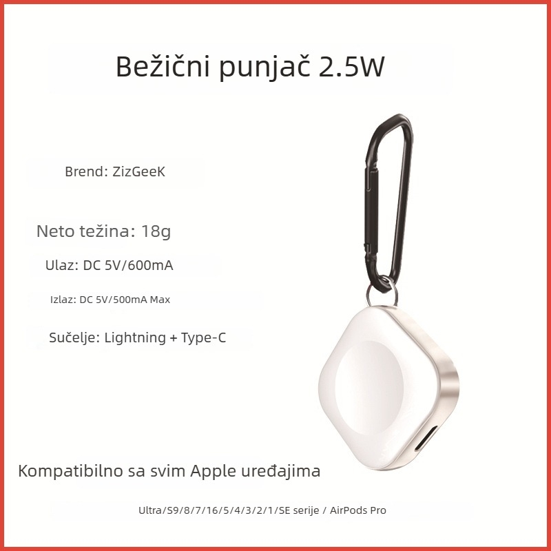 Apple Watch magnetski bežični punjač, 5W brzo punjenje, MFi certificirano, prijenosno